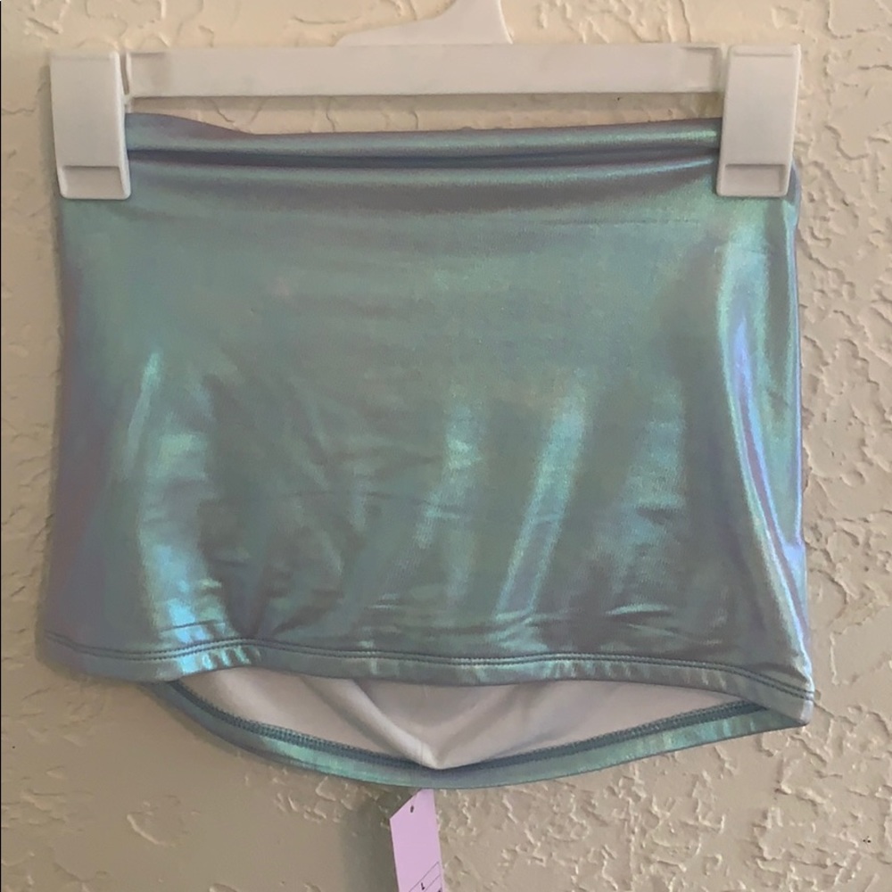 Blue Holographic Crop Top